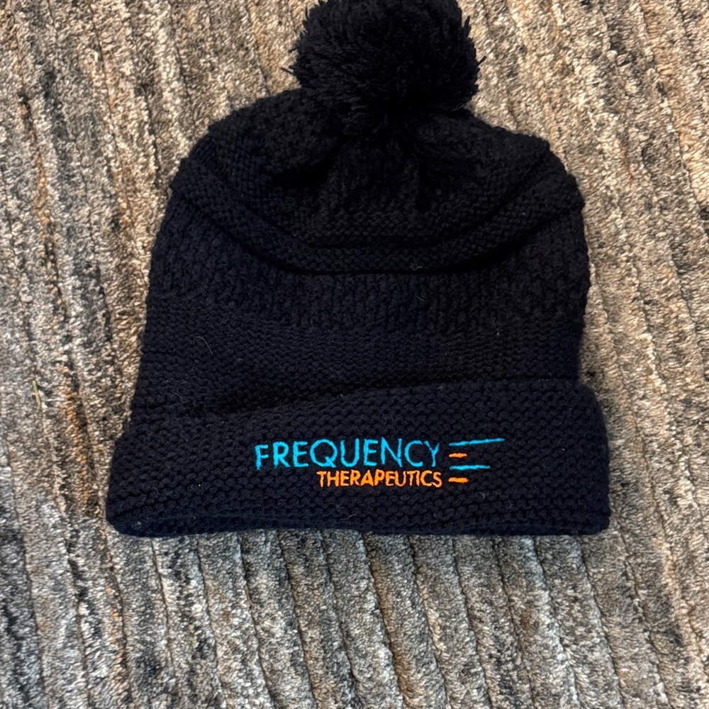 Frequency Therapeutics Black Knit Beanie